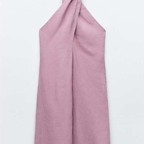 New Linen halter lilac dress | XS-S - Picture 3 of 5